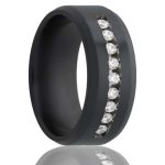 Men's Black Wedding Bands With Diamonds