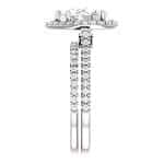 14K White Gold 10x7mm Pear Halo Moissanite Engagement Ring