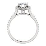 14K White Gold 10x7mm Pear Halo Moissanite Engagement Ring
