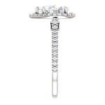 14K White Gold 10x7mm Pear Halo Moissanite Engagement Ring