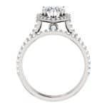14K White Gold 10x7mm Pear Halo Moissanite Engagement Ring