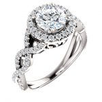 14K White Gold 6.5mm Moissanite Engagement Ring