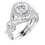 14K White Gold 6.5mm Moissanite Engagement Ring