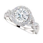 14K White Gold 6.5mm Moissanite Engagement Ring