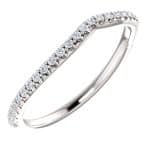 14K White Gold 6.5mm Round Accented Engagement Matching Band