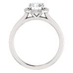 14K White Gold 6.5mm Round Moissanite Halo Style Engagement Ring