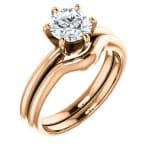 Moissanite Rose Gold Engagement Ring Set